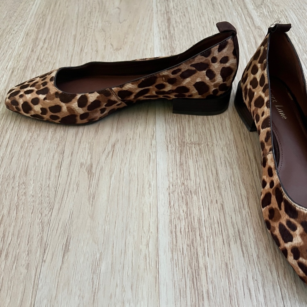 Essex Lane Leopard-Print Pointed Toe Flats - Brown & Black - Picture 3 of 4